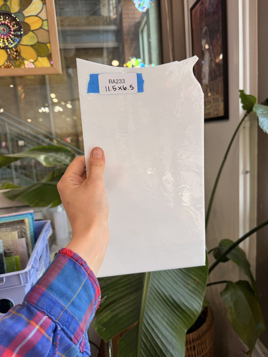 White Wispy Spectrum Sheet Glass Spectrum Glass RA233 (11.5x6.5in)
