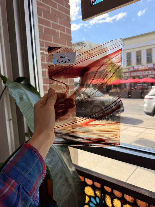 Clear Red Spectrum Baroque Sheet Glass Spectrum Glass