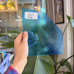 Medium Blue Transparent Bullseye Fusible Sheet Glass Bullseye Glass 7x6in (BE-38416173)