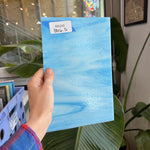 White Blue Wispy Wissmach Sheet Glass Colorado Glassworks 10x6.5in (WM-38514477)