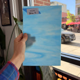 White Blue Wispy Wissmach Sheet Glass Colorado Glassworks