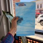 White Blue Wispy Wissmach Sheet Glass Colorado Glassworks