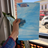 White Blue Wispy Wissmach Sheet Glass Colorado Glassworks