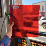 Red Transparent Textured Bullseye Fusible Sheet Glass Bullseye Glass