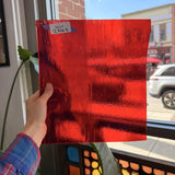 Red Transparent Textured Bullseye Fusible Sheet Glass Bullseye Glass