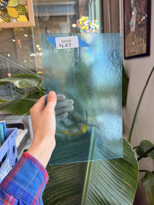 Light Sea Blue Transparent Kokomo Sheet Glass Kokomo Glass RA248 (12x7in)