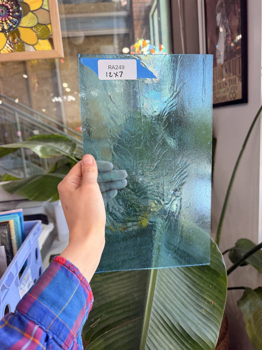 Light Sea Blue Transparent Kokomo Sheet Glass Kokomo Glass RA249 (12x7in)