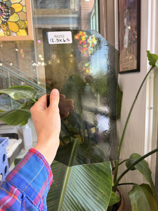 Transparent Olive Green Brown Sheet Glass Colorado Glassworks RA252 (12.5x6.5in)