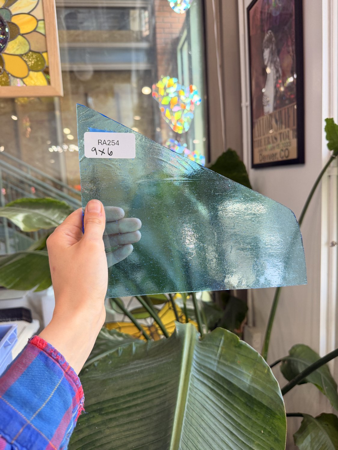 Light Sea Blue Transparent Kokomo Sheet Glass Kokomo Glass RA254 (9x6in)