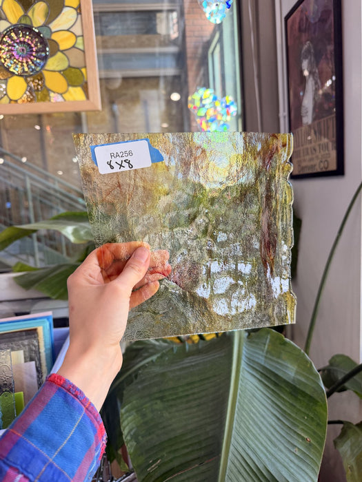 Clear Yellow Mixed Sheet Glass Colorado Glassworks RA256 (8x8in)