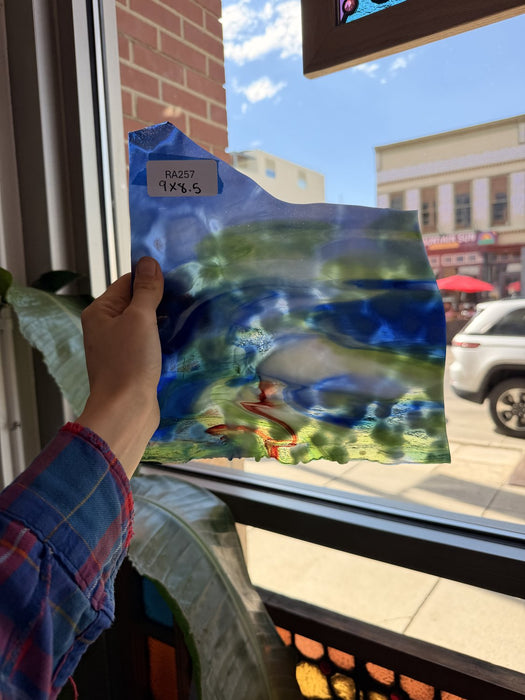 Blue Green Curious Oceana Sheet Glass Colorado Glassworks