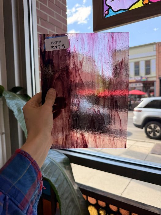 Purple Clear Wispy Kokomo Sheet Glass Kokomo Glass