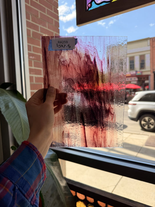 Purple Clear Wispy Kokomo Sheet Glass Kokomo Glass