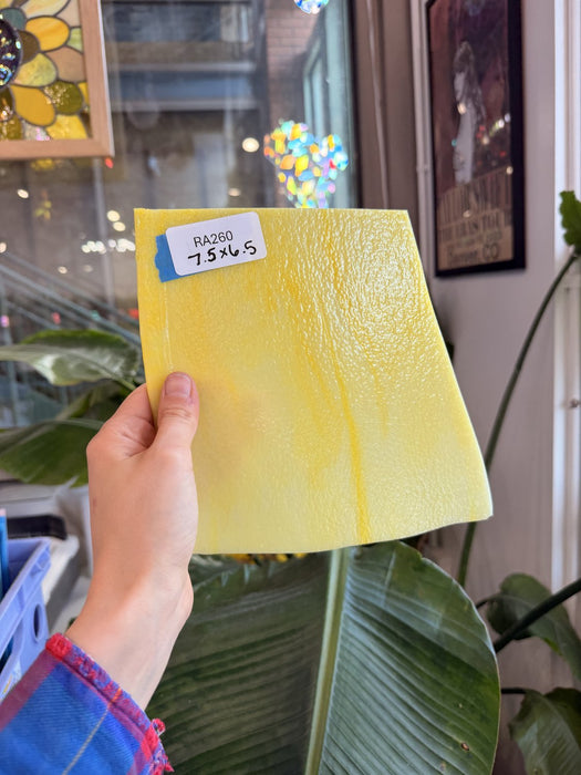 Yellow Bullseye (possible striker) Fusible Sheet Glass Bullseye Glass