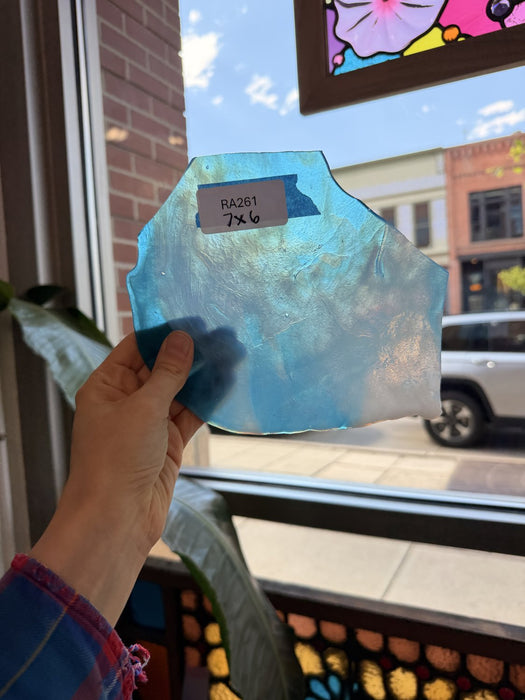 Blue White Mixed Youghiogheny Sheet Glass Youghiogheny Glass