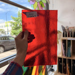 Red Transparent Textured Bullseye Fusible Sheet Glass Bullseye Glass