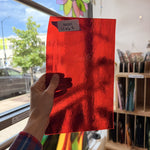 Red Transparent Textured Bullseye Fusible Sheet Glass Bullseye Glass