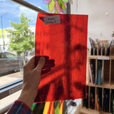 Red Transparent Textured Bullseye Fusible Sheet Glass Bullseye Glass