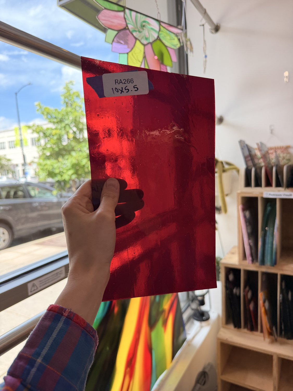 Red Transparent Kokomo Sheet Glass Kokomo Glass 10x5.5in (KO-36843309)