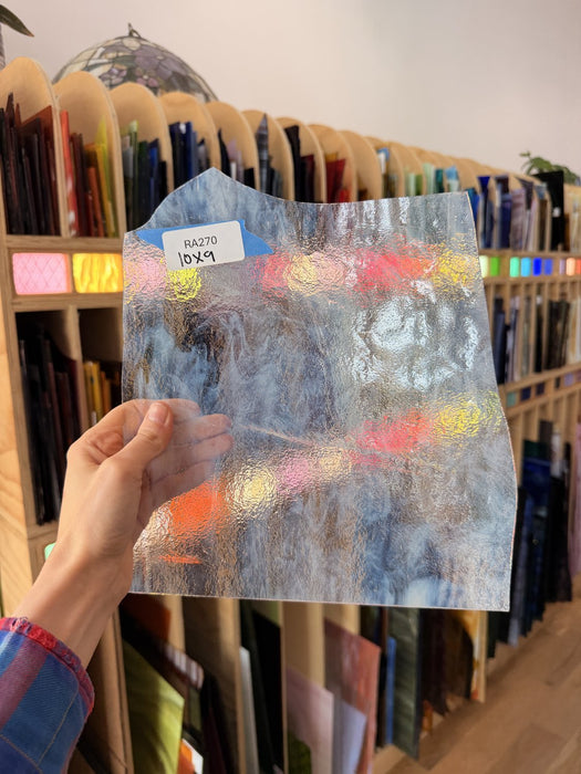 Vintage White Clear Sheet Glass Colorado Glassworks RA270 (10x9in)