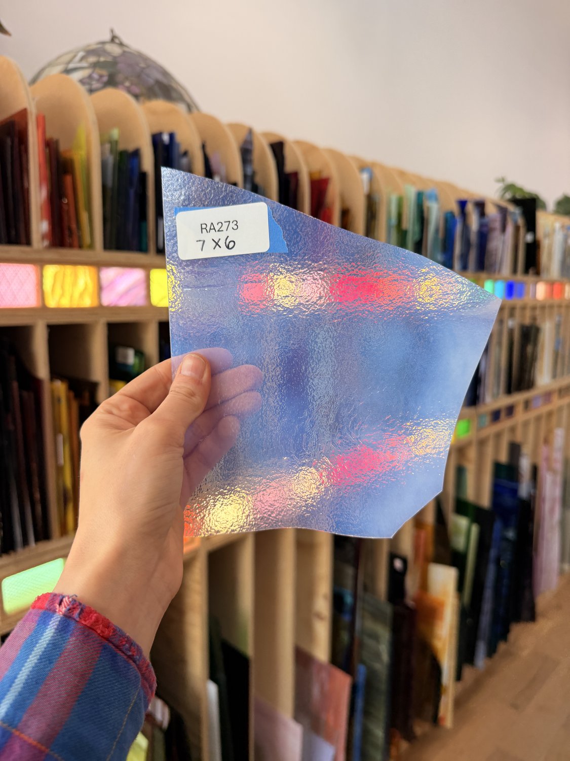 Milky Textured Thin Bullseye Fusible Sheet Glass Bullseye Glass RA273 (7x6in)