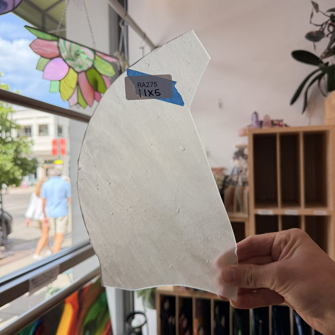 White Stipple Youghiogheny (score line accounted for) Sheet Glass Youghiogheny Glass