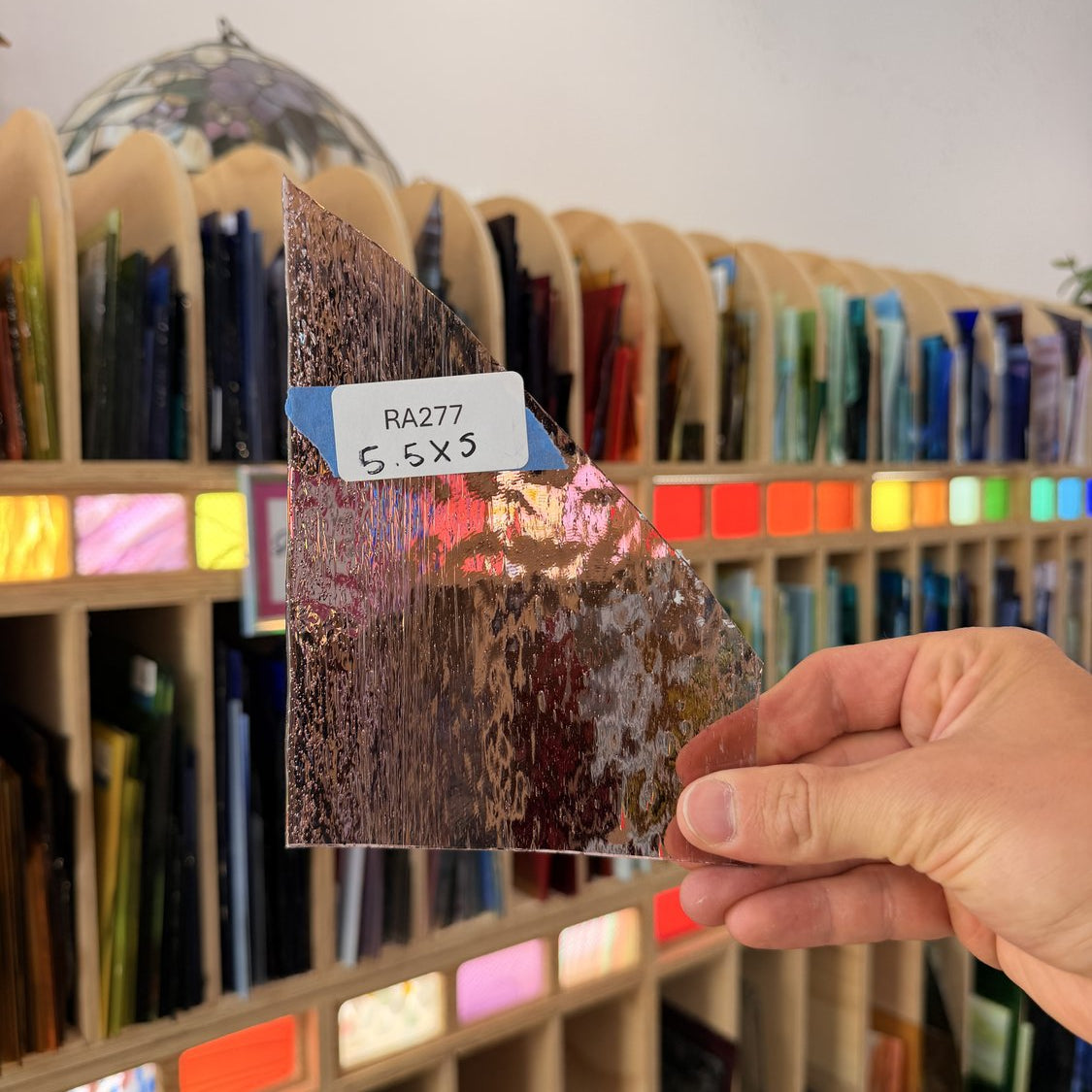 Pink Transparent Textured Optimum Sheet Glass Colorado Glassworks 5.5x5in (OP-40087341)