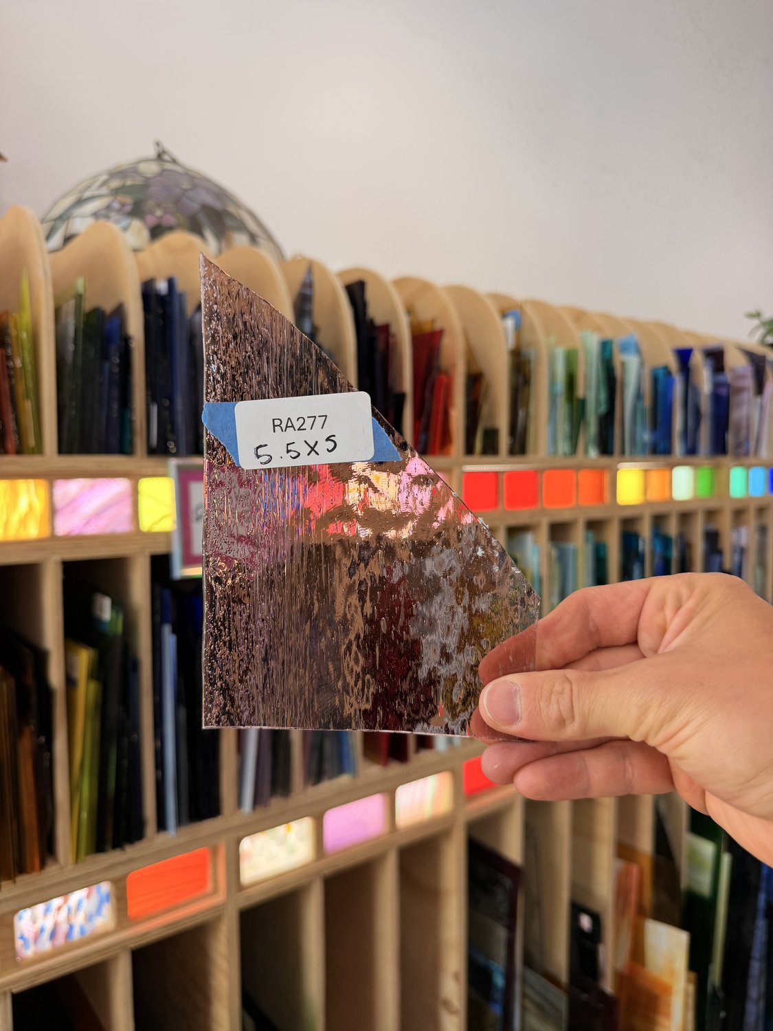 Pink Transparent Textured Optimum Sheet Glass Colorado Glassworks 5.5x5in (OP-40087341)