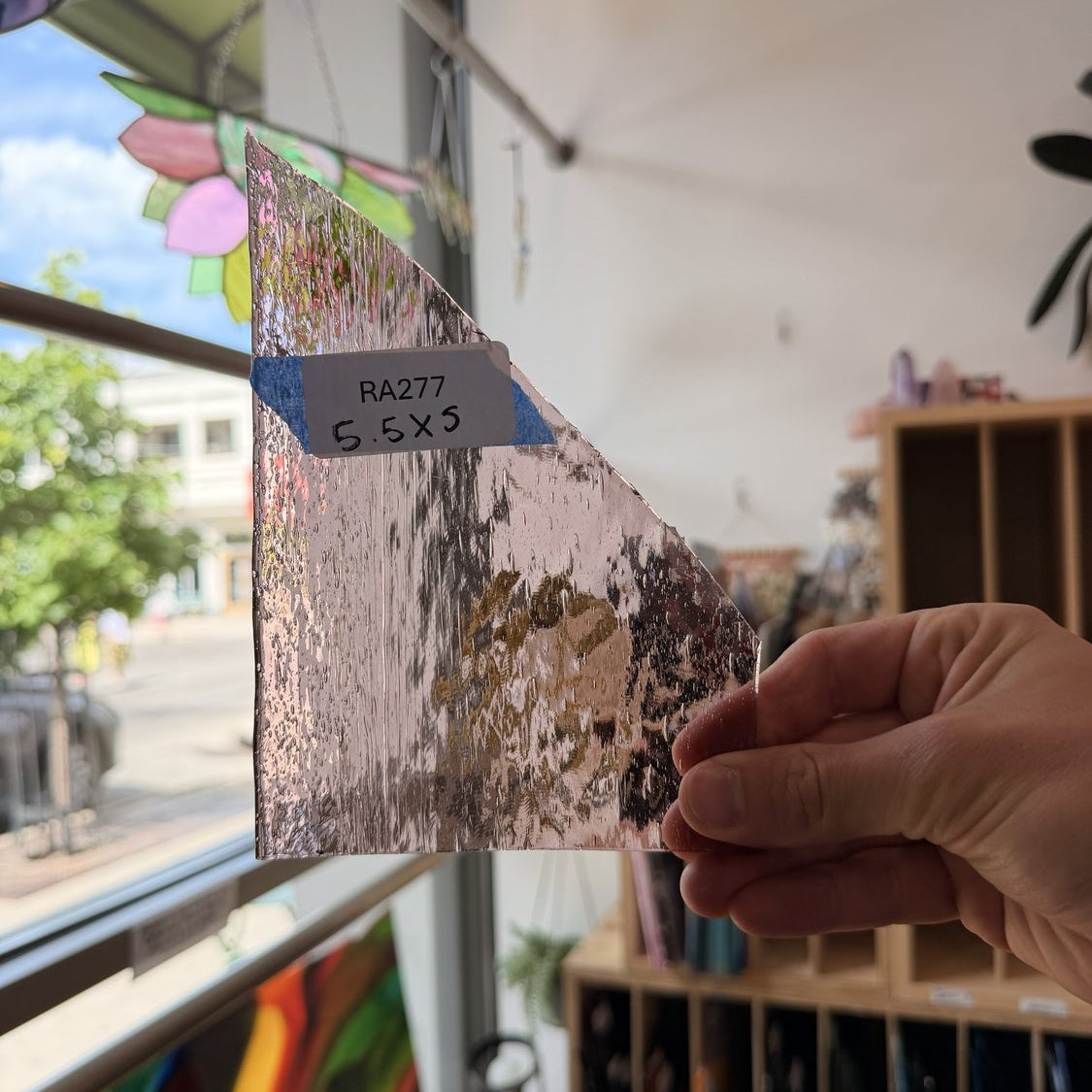 Pink Transparent Textured Optimum Sheet Glass Colorado Glassworks