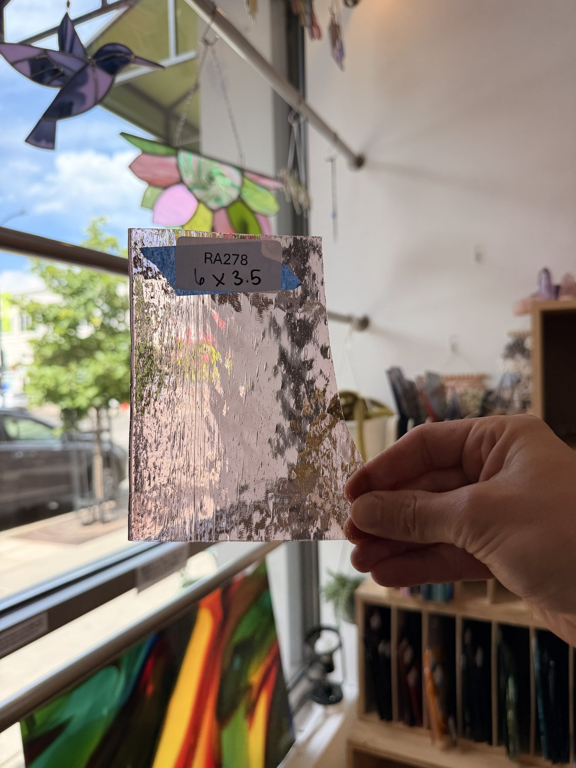 Pink Transparent Textured Optimum Sheet Glass Colorado Glassworks