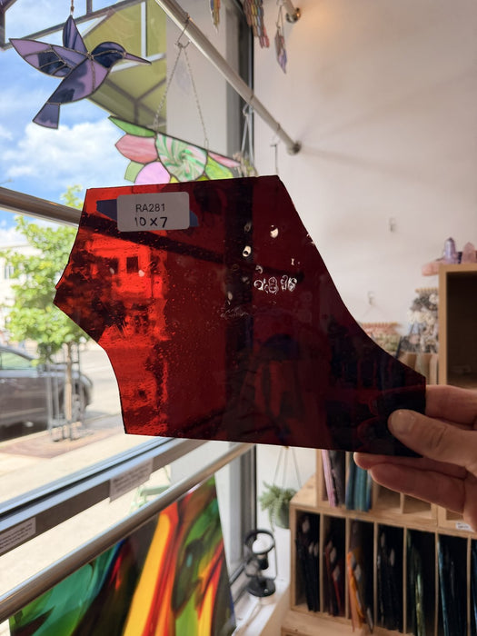 Red Mouth Blown Transparent Antique Sheet Glass Mouth Blown Glass Default Title