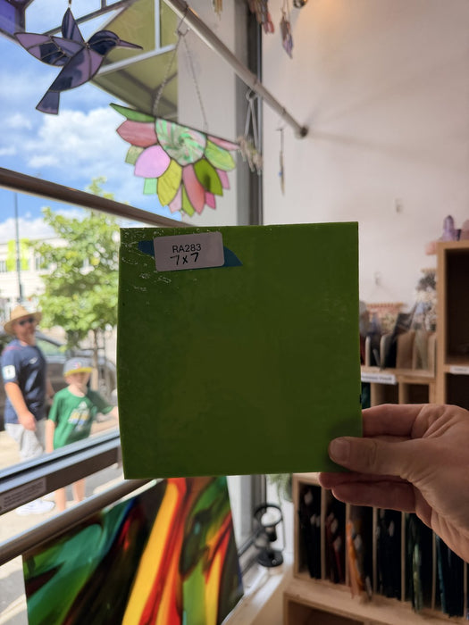 Lime Green Opal Sheet Glass Colorado Glassworks RA283 (7x7in)