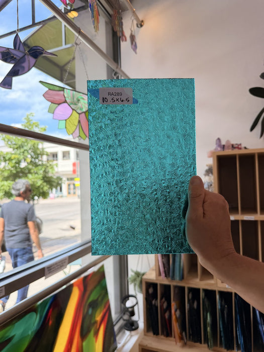 Caribbean Blue Florentine Sheet Glass Colorado Glassworks