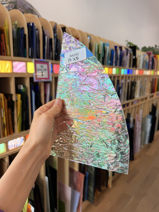 Clear Iridescent Vintage Spectrum Krinkle Sheet Glass Spectrum Glass Default Title