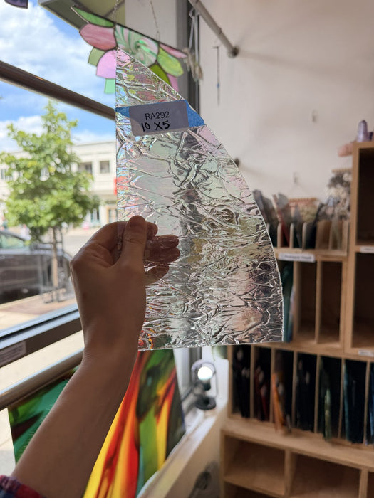 Clear Iridescent Vintage Spectrum Krinkle Sheet Glass Spectrum Glass
