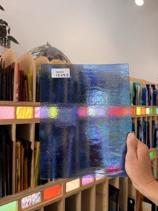 Periwinkle Cornflower Blue Iridescent Wissmach Fusible 96 COE Fusible Sheet Glass Wissmach Glass Default Title
