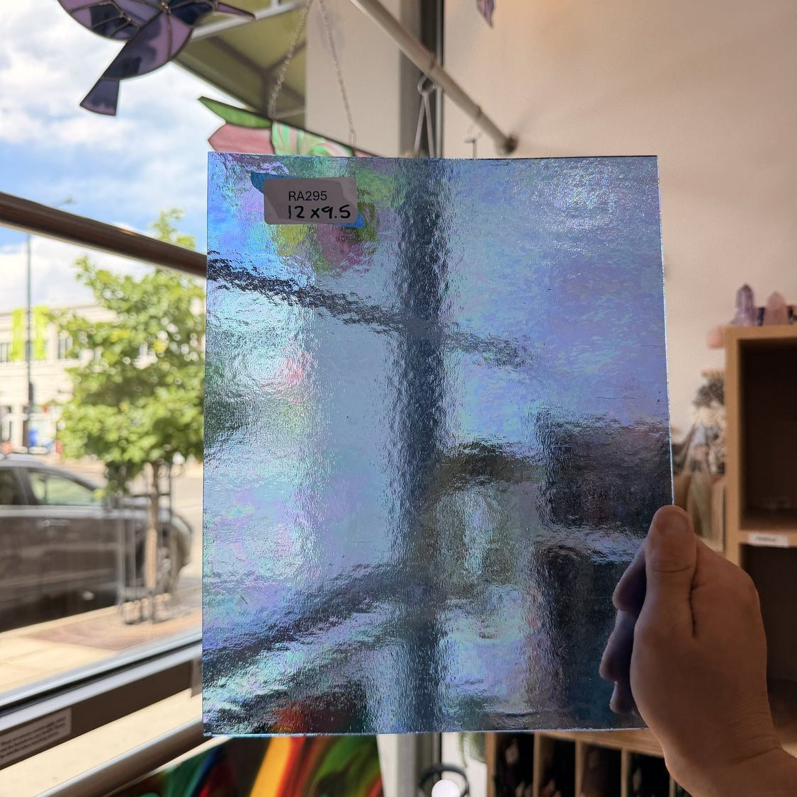Periwinkle Cornflower Blue Iridescent Wissmach Fusible 96 COE Fusible Sheet Glass Wissmach Glass