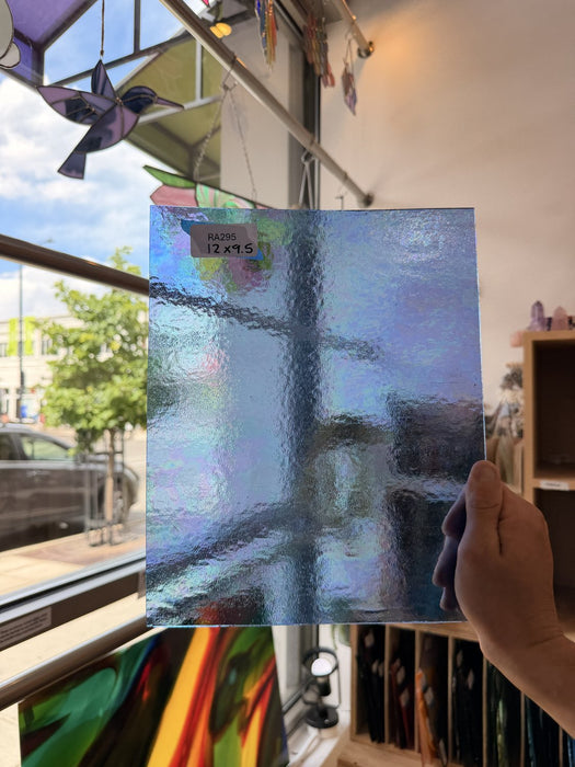 Periwinkle Cornflower Blue Iridescent Wissmach Fusible 96 COE Fusible Sheet Glass Wissmach Glass