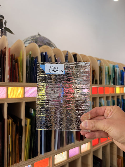 Clear Cottswald Textured Sheet Glass Colorado Glassworks RA298 (6.5x5.5in)