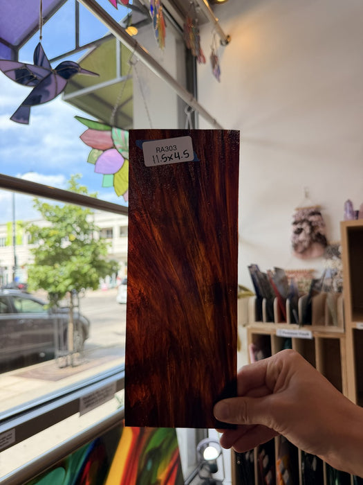 Brown Wispy Youghiogheny Sheet Glass Youghiogheny Glass