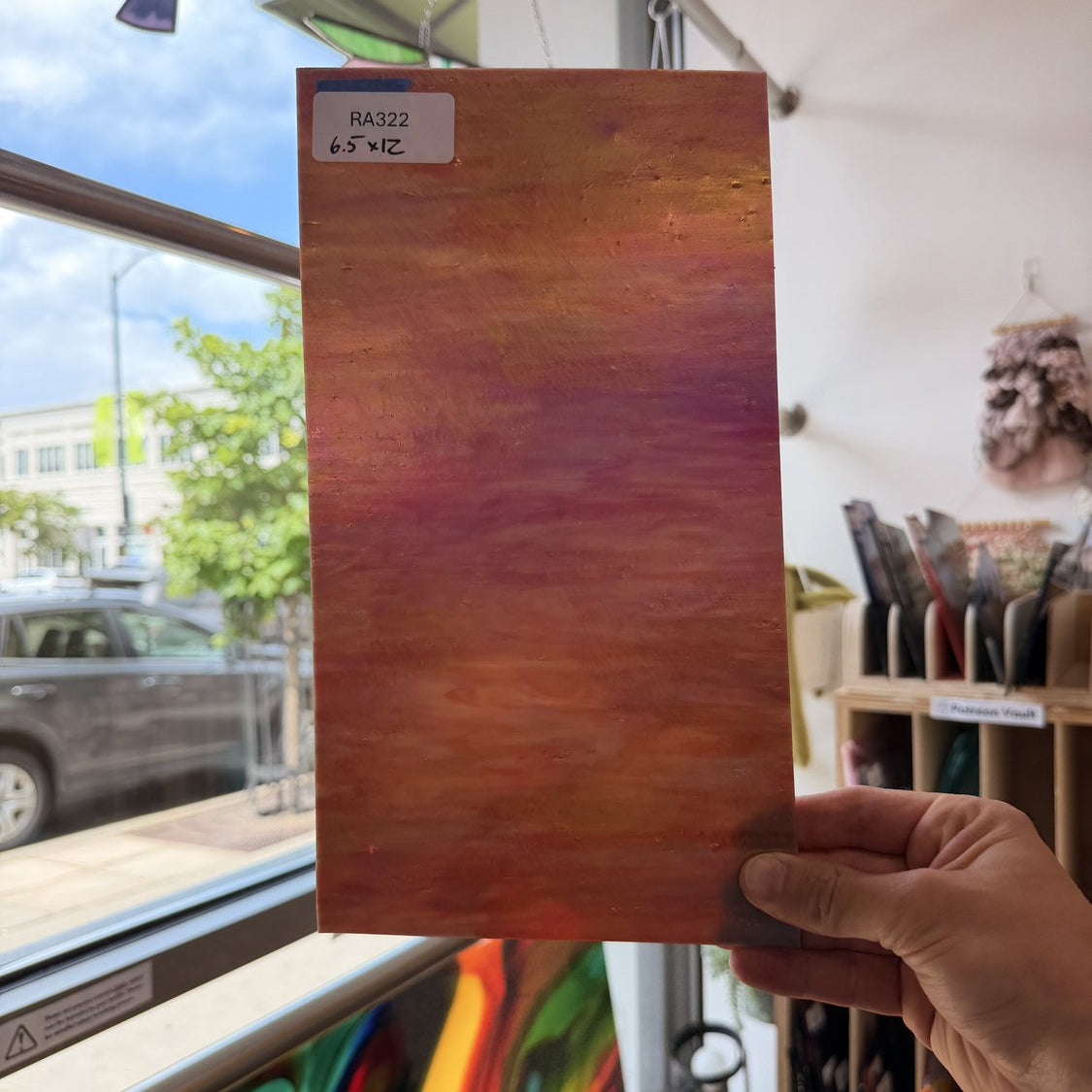 Iridescent Choice Orange Terracotta Sheet Glass Colorado Glassworks
