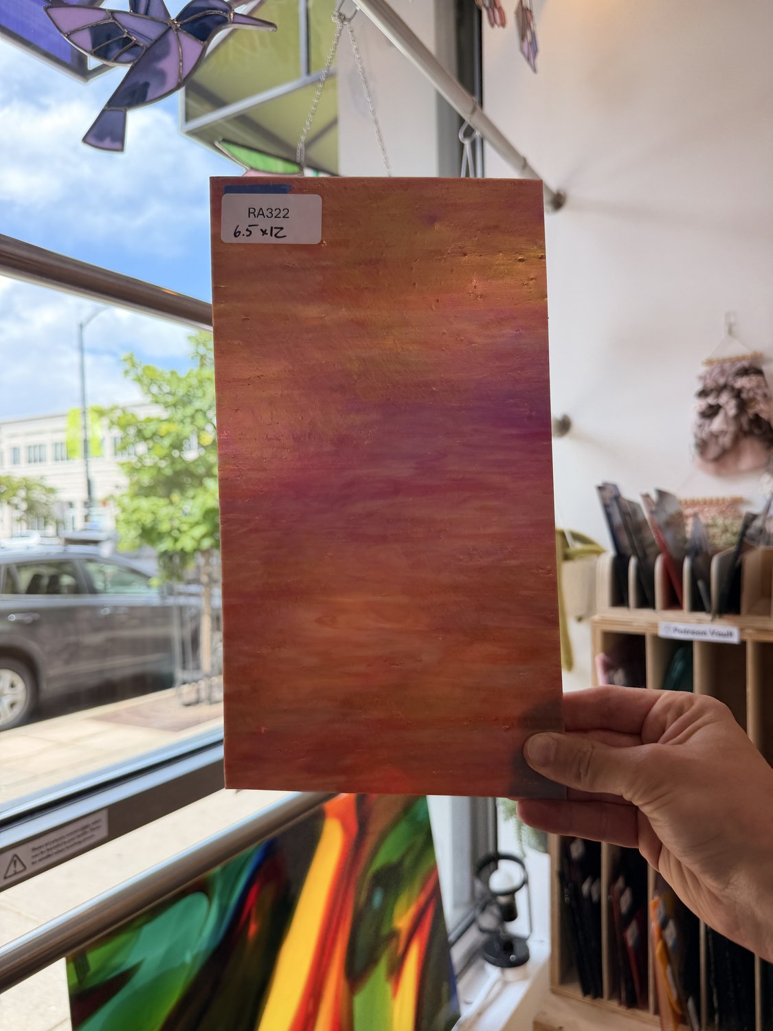 Iridescent Choice Orange Terracotta Sheet Glass Colorado Glassworks