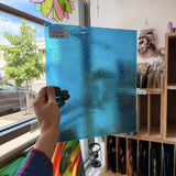 Peacock Blue Iridescent Wissmach Fusible 96 COE Fusible Sheet Glass Wissmach Glass