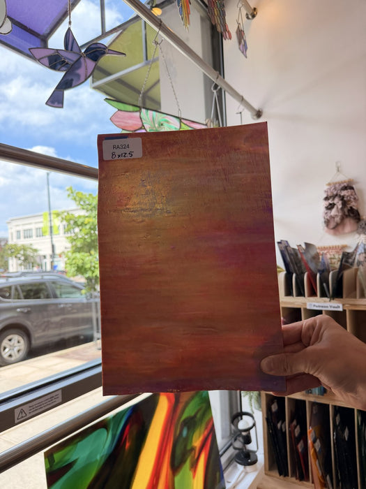 Iridescent Choice Orange Terracotta Sheet Glass Colorado Glassworks