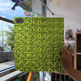 Lime Green Whitney Rosebud Kokomo Sheet Glass Kokomo Glass RA325 (11x12in)