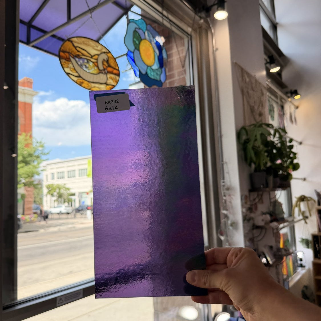 Violet Purple Iridescent Transparent Wissmach Sheet Glass Wissmach Glass Default Title