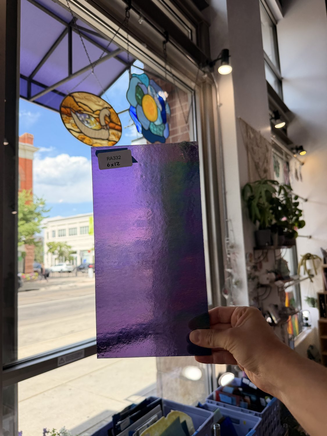 Violet Purple Iridescent Transparent Wissmach Sheet Glass Wissmach Glass Default Title