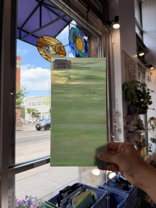 Green Wispy Iridescent Wissmach Sheet Glass Wissmach Glass
