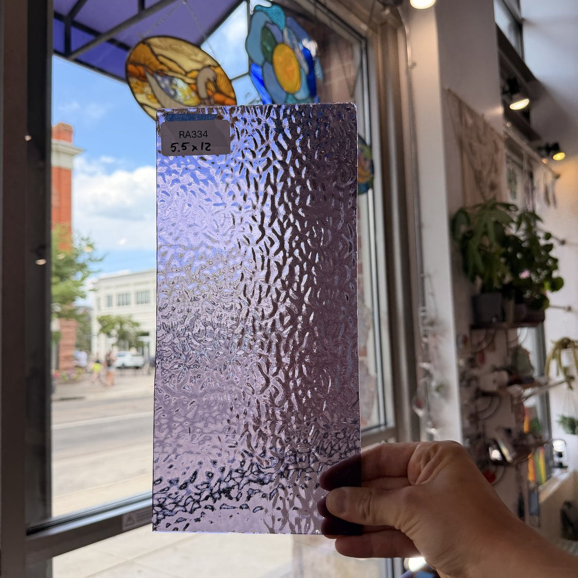 Purple English Muffle Transparent Sheet Glass Colorado Glassworks RA334 (5.5x12in)