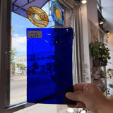 Dark Blue on Clear Mouthblown Antique